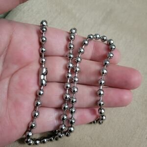 5mm thick stainless steel silver ball chain necklace y2k 90s